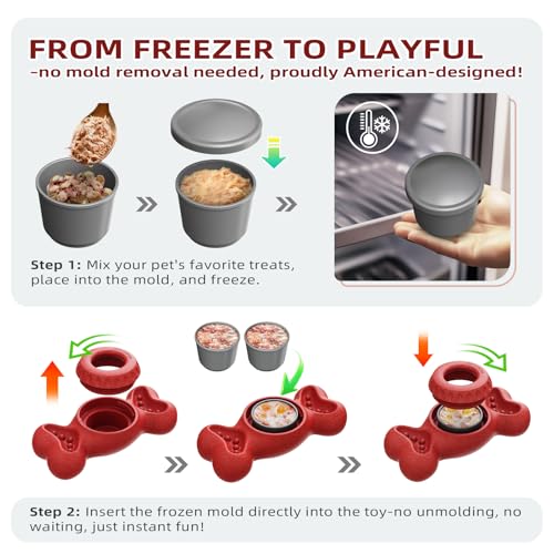 Frozen Dog Toy to Keep Them Busy, Though Dog Toys for Aggressive Chewers, Indestructible Dog Toy for Large Medium Small Breed, Chew Toys for Dogs Reduces Anxiety & Solve Boredom - color: Red