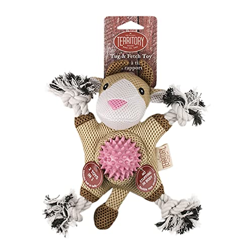 Territory 2 in 1 No Stuffing Removable Fetch Ball Tug Dog Toy for Small Medium Large Dogs, Goat - style: Goat