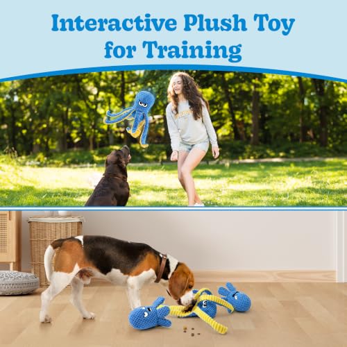 Interactive Dog Toys, 4 Pack Octopus Squeaky Hide And Seek Large Dog Toys - color: 4 Pack Octopus