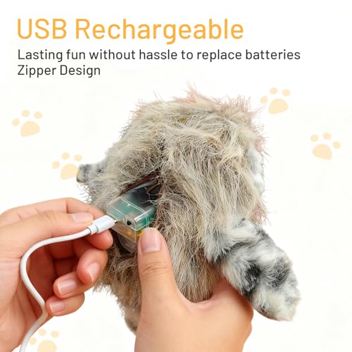 Puffluv Flapping Cat Toy,Interactive Owl with Remote Control, 3 Modes Flapping Wings & Chirping, USB Rechargeable,Catnip, Mimic Bird for Indoor Cats, Never Bored - style: Owl-with Remote Controle