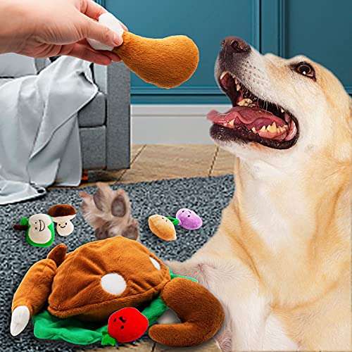 Thanksgiving Dog Toy, Hide and Seek Turkey Puzzle for Small Dogs - style: J-Turkey