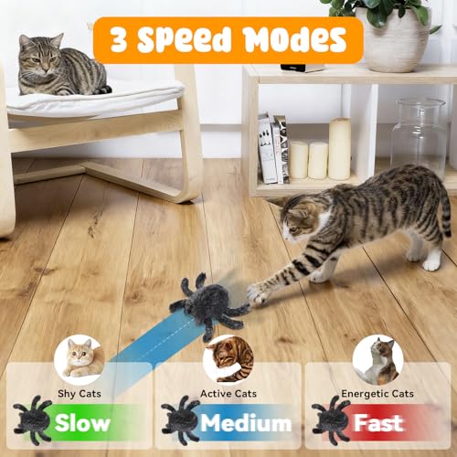 Pawingcat Horror Spider Cat Toys Interactive Remote Control Cat Toy