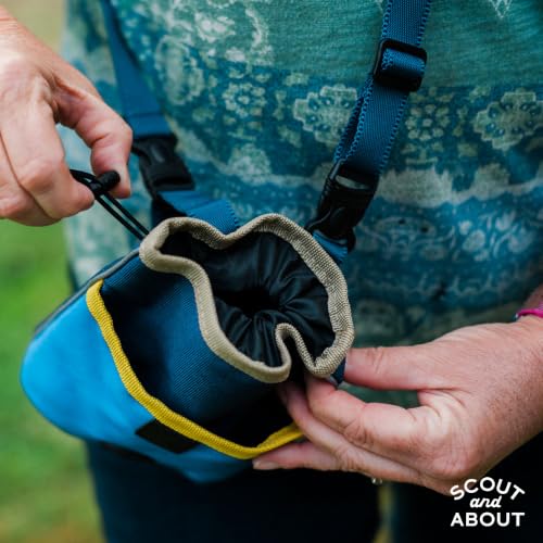 P.L.A.Y. Scout & About Deluxe Training Treat Pouch with Bag Dispenser - 3 Way Wear, Detachable & Adjustable Strap, Reflective Strips, Water-Resistant Back Zipper Pocket, Squeaker (Mocha) - color: Mocha