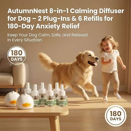 8-in-1 Dog Calming Diffuser Kit, 2 Plug-Ins & 6 Refills, 180-Day Supply - color: 8 packs - Duck Diffuser
