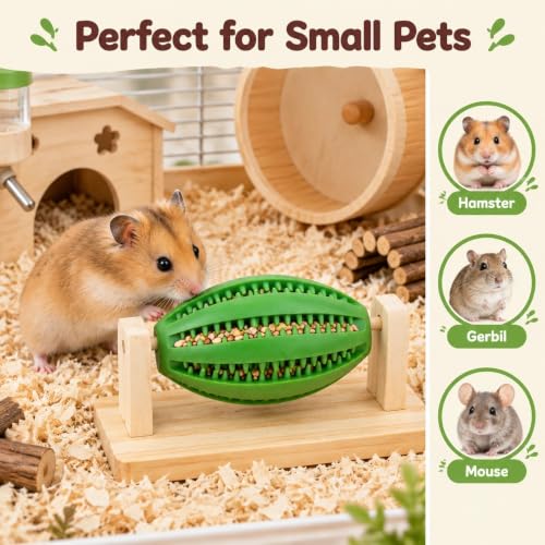 Hamster Enrichment Toy, Rotating Guinea Pig Slow Foraging - color: Green