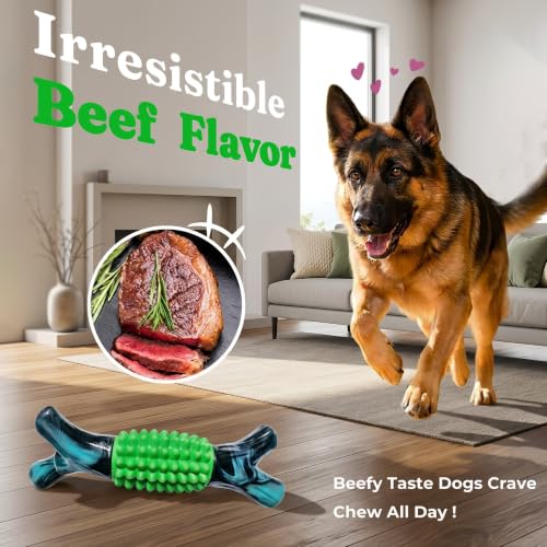 Dog Toys for Aggressive Chewers, Tough Stick Chew Bone - color: 03-dark green
