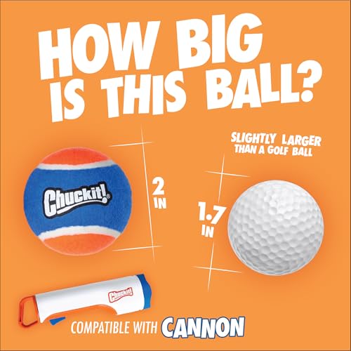 Chuckit! Cannon 16S Dog Ball Launcher, 16 Inch Size, Includes 4 Balls Total - size: Small