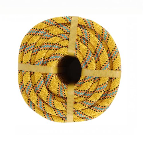 Arborist Rope Climbing Rope(1/2in x 100ft) 48 Strands Tree Rope for Climbing Tree Swing Pulling Sailing - size: 1/2 x 100ft, style: Yellow