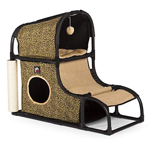 Prevue Pet Products Catville Loft with Plush Beds & Perches - Leopard Print