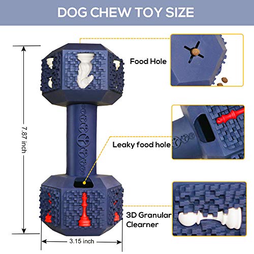 Dog Chew Toys for Aggressive Chewers Indestructible Dog Toys Tough Natural Rubber Dumbbell Toy for Small Medium Large Dogs XLarge Blue - size: X Large-7.5 In Blue