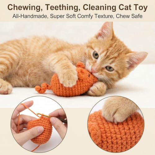 Cat Toys Mice, Catnip Toys Mouse for Indoor Cats, 3 Pcs - size: set2
