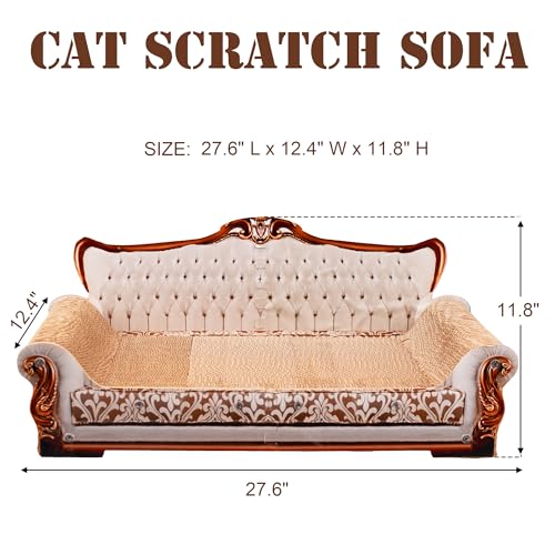 COOZMENT Scratching Sofa, Couch Shaped Thick Scratching Cardboard, Lounge Bed for Indoor Rest&Play, Sofa Scratcher Pad (Silver, 27.6" L X 12.4" W X 11.8" H) - color: Silver-Medium