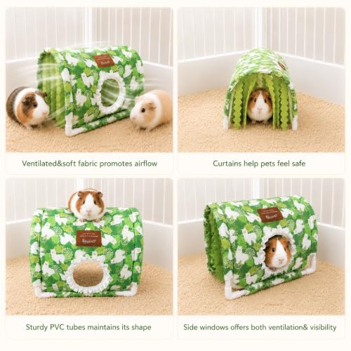 Guinea Pig Hideout Tunnel – Washable Small Animal Hide Tunnel - color: Green