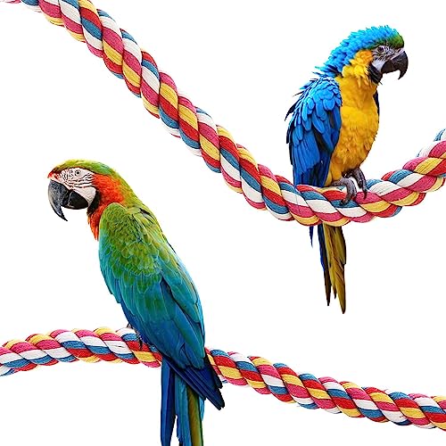Bird Rope Perches,Parrot Toys 21 inches Rope Bungee Bird Toy (21 inches)[1 Pack] - size: 21 inches
