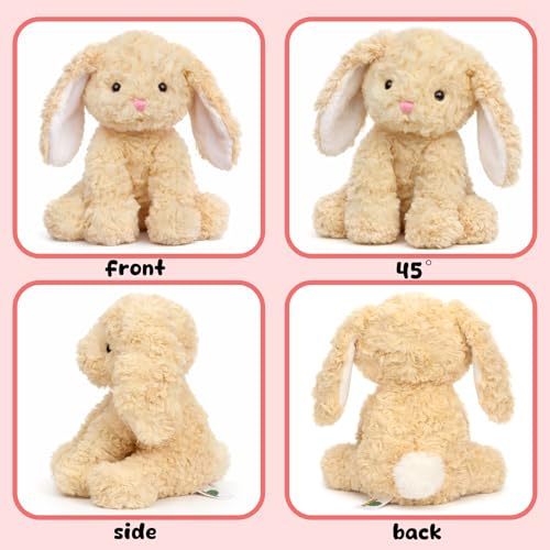 Hopearl Adorable Plush Bunny Toy Floppy Rabbit Ultra Soft Stuffed Animal Holiday Birthday Gift for Boys Girls Kids Toddlers, Brown, 9'' - style: Brown Bunny