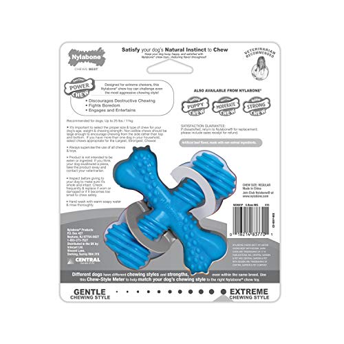 Nylabone Power Chew Comfort Hold X Bone Dog Chew Toy, Beef Flavor, Small - size: Small