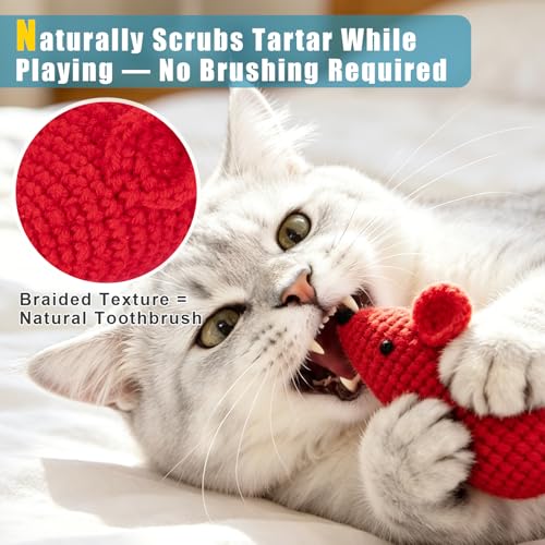 Retro Shaw Catnip Cat Toys Crochet Mouse, Pack of 6 - style: Mouse-6