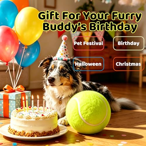 Banfeng Dog Tennis Ball, 9.5" Giant Sport Gift Toy Herding Ball for Dogs - color: Yellow