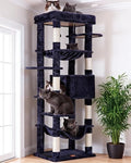 Heybly Cat Tree for Large Cats 20 lbs, 69 inches XXL Cat Tower HCT031G - color: Smoky Gray, size: 69 inch