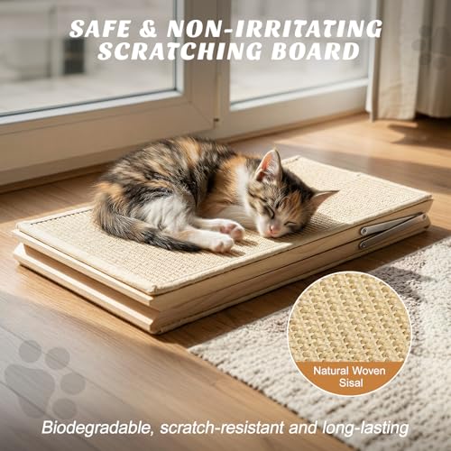 Cat Scratcher, Sisal Scratching Ramp Foldable Kitten Interactive Toy - style: Triangle