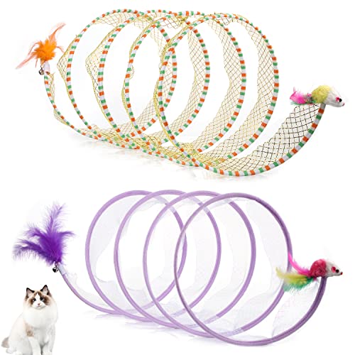 2pcs, Folded Cat Tunnel Spring, 10in Large Portable Cat Toy Spiral Tunnel