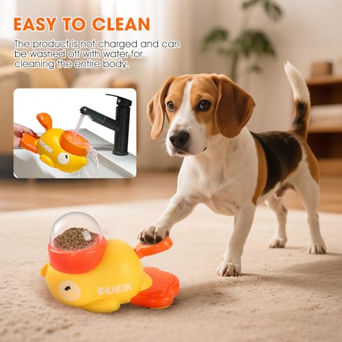 Dog Interactive Treat Dispenser, 2026 New Yellow Duck Cat Treat Dispenser, Interactive Dog Toys Food Puzzle Slow Feeder, Dog Food Slow Treat Feeding Dispenser for Small & Large Cats Dogs