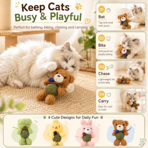 Cat Toys with Catnip Kitten Chew Bite Supplies Boredom Relief Fluffy Kitty Teeth Cleaning Chewing Cat Lovers Interactive Plush Gift (New Rabbit) - color: New Rabbit