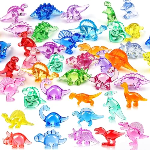 180 Pcs Mini Dinosaur Figures, Mini Resin Animals Figures to Hide, Small Plastic Dinosaur Figurines Miniature Ornaments Diving Gems for Vase Filler Fairy Garden Dino Party Decorations (Tiny Dinosaur) - style: Tiny Dinosaur