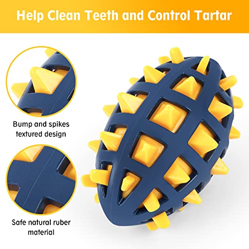 Dog Toy Ball, Dog Spiky Toy Ball with Squeaker, for Floating Chewing Fetching and Interactive Play (Yellow) - color: Yellow