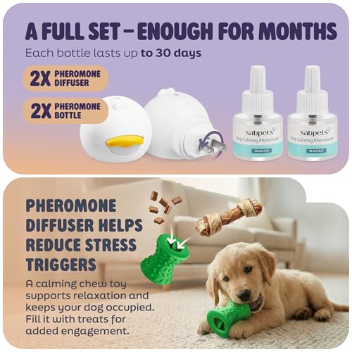 Dog Calming Diffuser – Pheromone Plug-in for Dogs + Toy - size: 5-in-1 Pack
