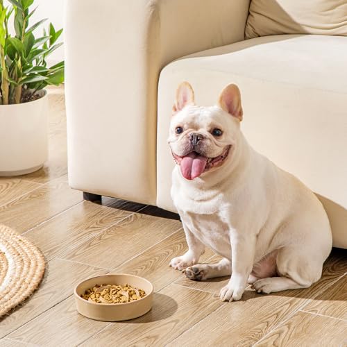 vancasso Ceramic Slow Feeder Dog Bowls, 0.6 Cup Puzzle Dish for Small Breed - color: Khaki, size: S - 0.6 Cups