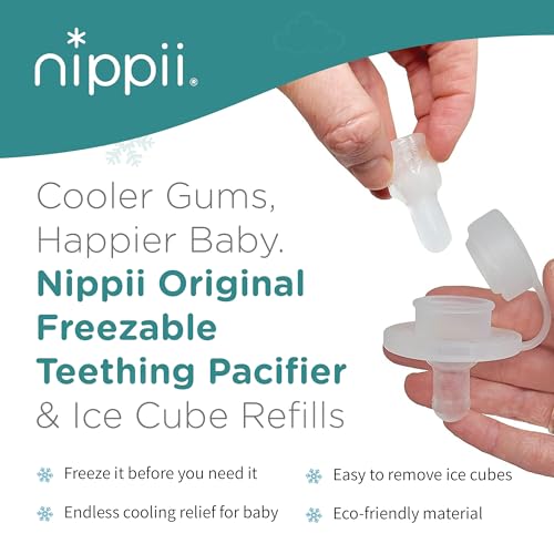 Nippii Freezable Pacifier & Ice Cube Tray, Baby Teether Toys 0-9 Months