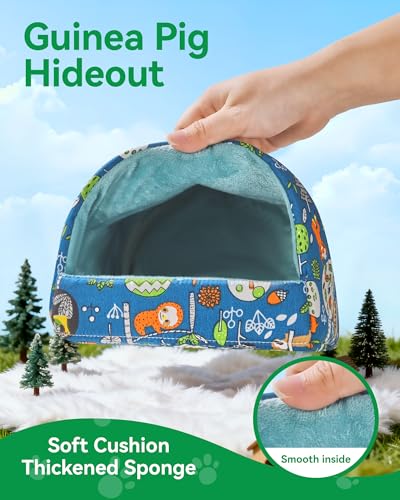 2 Pack Hamster Hideout Bed, Washable Small Animal House Bed Hamster House - color: Green+Yellow, size: 6*6in