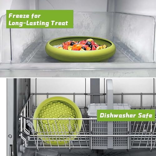 Dog Lick Bowl, Non-Slip Lick Mat Slow Feeder for Dogs & Cats - color: Green, size: Small