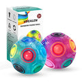 Vdealen Magic Rainbow Puzzle Ball, Fidget Ball Puzzle Brain Teaser Fidget Toy for Boys & Girls- Birthday Party Valentines Easter Christmas Stocking Stuffers for Kids Teen & Adults-2 Pack - color: Blue&purple