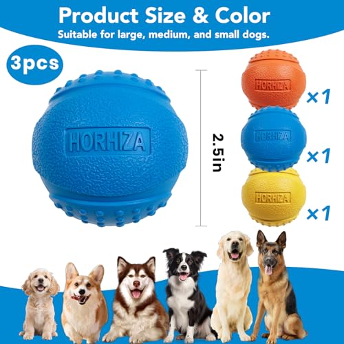 3 Pack Dog Balls, Size Medium for Dogs 20-60 lbs - size: 3 PCS