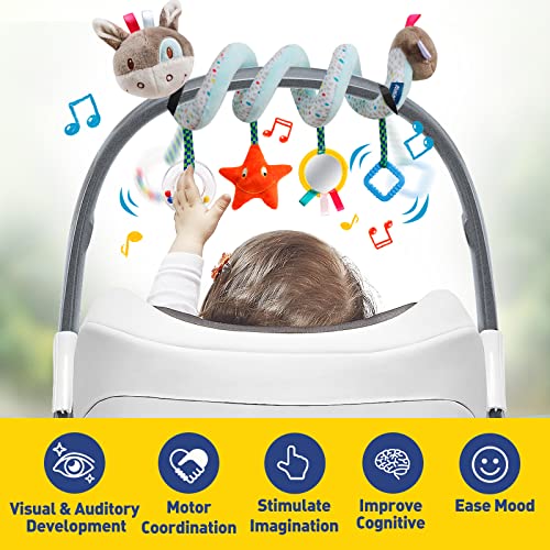 GKDOMS Baby Car Seat Toys Spiral Hanging Stroller Activity Toy for 0+Months - style: Donkey