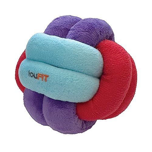 FOUFIT FouFouBrands Hide n Seek Knotted Snuffle Ball Treat Dispensing Nosework Toy for Dogs, Red, Blue, Purple, Large