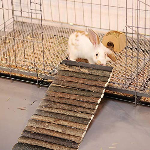 PINVNBY Guinea Pig Wooden Ladder Bridge (20 x 11.8 in) Rabbits Hideout, House, Tunnel, Rodents Chew Toys for Bunny, Chinchillas, Hedgehogs, Ferrets, Rat and Small Animals-Extra Large (Pack of 2) - size: 1 PCS, L ( 20 X 11.8 inches ) (Pack of 2)