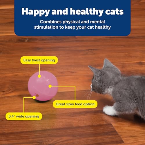 PetSafe Slimcat Feeder Ball Cat Toy, Pink - color: Pink, size: 1 Count (Pack of 1)