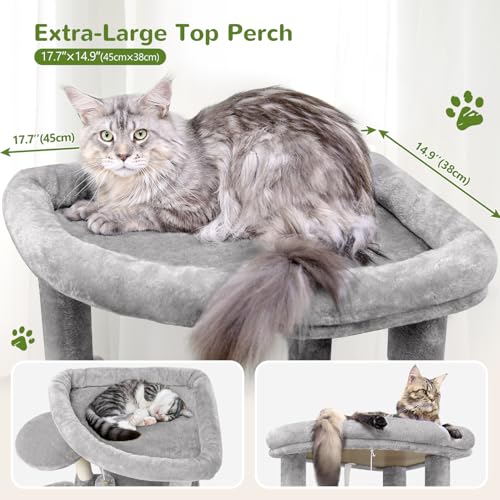 Globlazer 66in Corner Cat Tree Tower for Indoor Large Cat, C66, Light Grey - color: Light Gray, size: 66inch