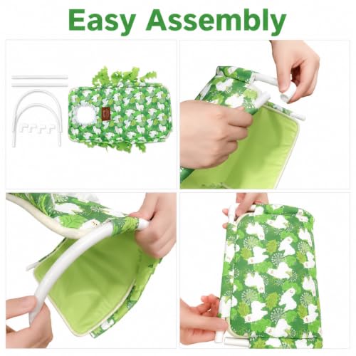 Guinea Pig Hideout Tunnel – Washable Small Animal Hide Tunnel - color: Green