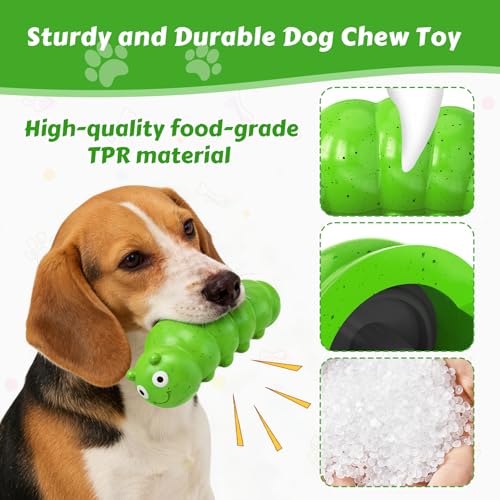 Indestructible Dog Chew Toys for Aggressive Chewers Medium Large Dogs - color: Green Chubby