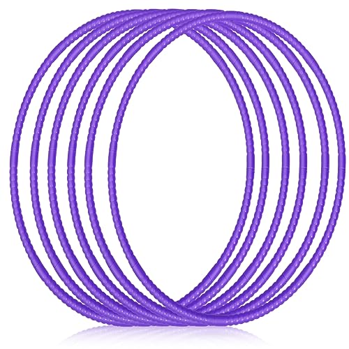Shappy 6 Pcs Exercise Hoop Set Detachable Adjustable - color: Purple, size: 26 Inch