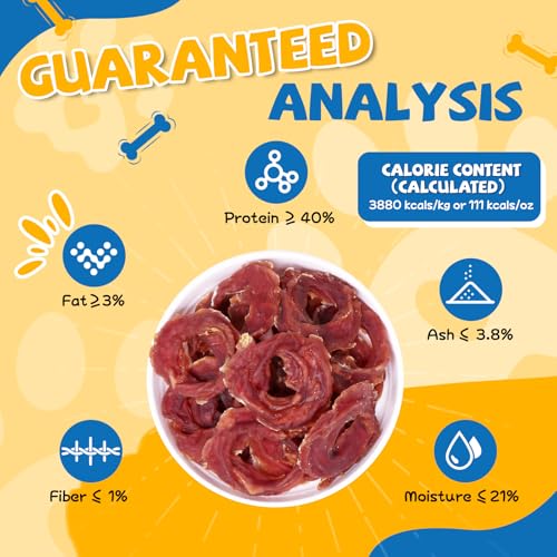 gazeupon Dog Treats Duck Jerky Rings, Rawhide Free Dog Chews