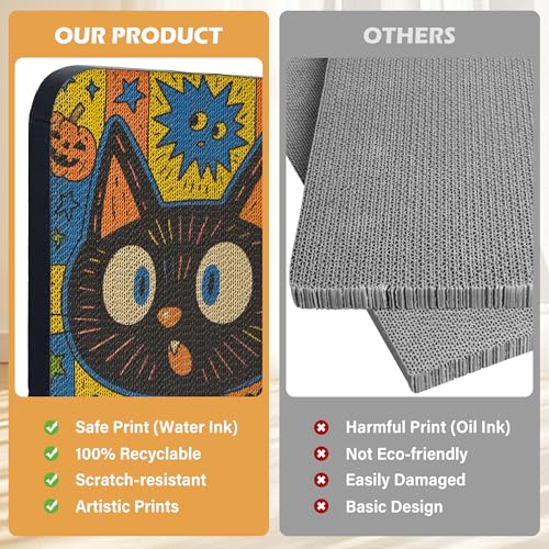 2 Pack Cat Wall Scratcher, Art Cat Scratching Board for Cats - color: MagicCat-2