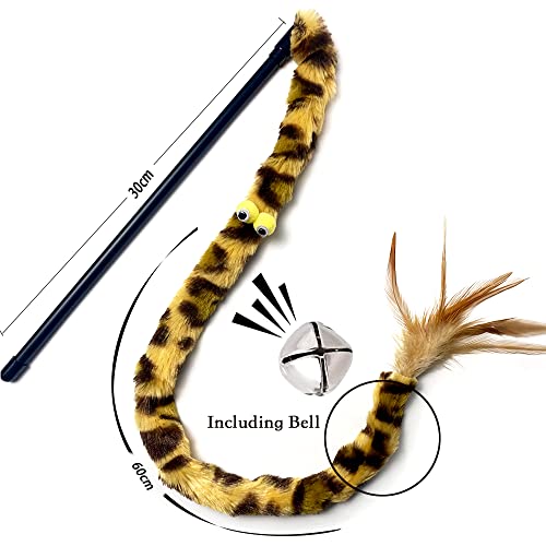 Cat Toys for Indoor Toys,Rainbow Cat Wand Toys,Feather Flips Plush Ball Cat Toys,Interactive Feather Toy for Teaser Play and Chase Exercise with Kitten 3 Pack (Pack 3) - color: pack 3