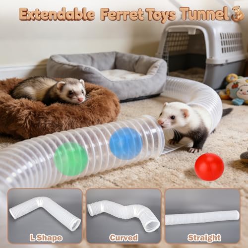 Mity rain 2PCS Ferret Toys with 6 Balls Inclueded - size: 2PCS