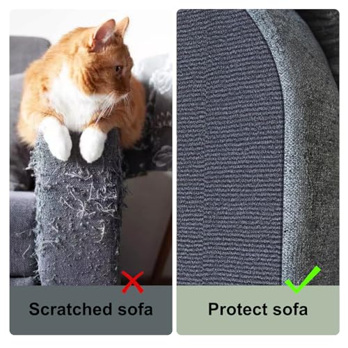 Cat Scratch Couch Furniture Protector, Self-Adhesive Scratch Pad - color: Light Grey, size: 39.3x15.8Inch