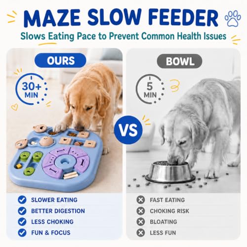 Interactive Cat Puzzle Toy, Maze Slow Feeder, 11.02in - color: light blue